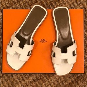 Hermes Oran Sandal, Blanc